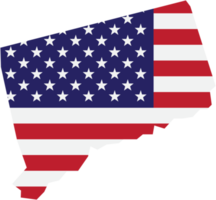 outline drawing of connecticut state map on usa flag. png