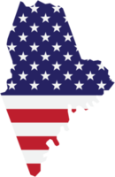 outline drawing of maine state map on usa flag. png