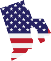 umrisszeichnung der staatskarte von rhode island auf usa-flagge. png