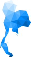 Polygonal Thailand map on transparent background. png