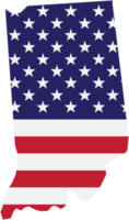 schets tekening van Indiana staat kaart Aan Verenigde Staten van Amerika vlag. png