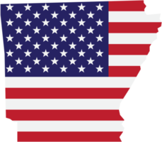 outline drawing of arkansas state map on usa flag. png