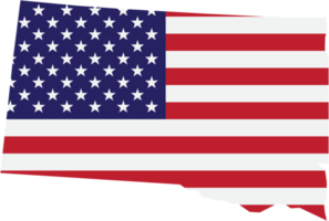 outline drawing of south dakota state map on usa flag. png