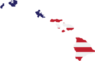 outline drawing of hawaii state map on usa flag. png