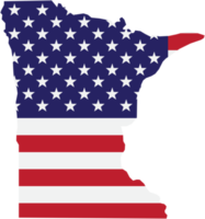 översikt teckning av minnesota stat Karta på USA flagga. png