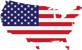 umrisszeichnung der usa-karte auf usa-flagge. png