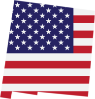 umrisszeichnung der staatskarte von new mexico auf usa-flagge. png