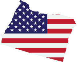 dessin de contour de la carte de l'état de l'oregon sur le drapeau américain. png
