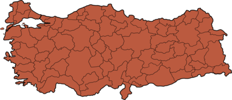 scarabocchiare il disegno a mano libera della mappa della Turchia. png
