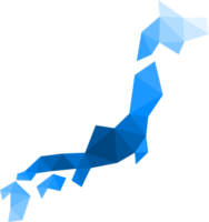 mapa poligonal de japón sobre fondo transparente. png