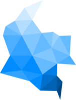 Polygonal Colombia map on transparent background. png