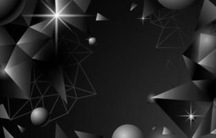 Black Abstract Background with Geometric Concept vector