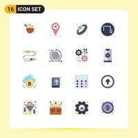 Pictogram Set of 16 Simple Flat Colors of marketing communication diamond buzz square Editable Pack of Creative Vector Design Elements