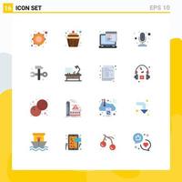 16 Universal Flat Colors Set for Web and Mobile Applications hammer computing api record mic Editable Pack of Creative Vector Design Elements