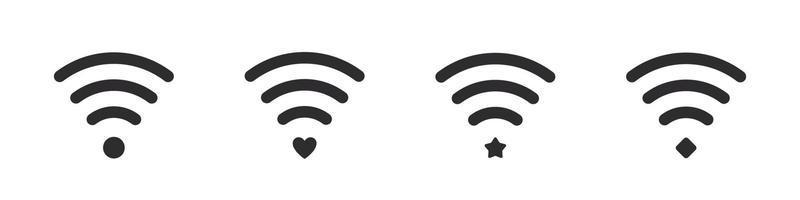 Wi-fi icons. Wifi sign set. Isolated wifi vector symbols. Wireless internet signal bars. Vector icons