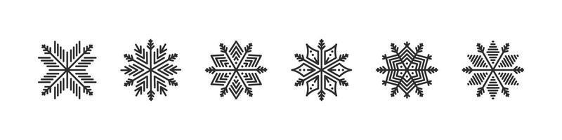 signos de copos de nieve. iconos navideños modernos. signos de navidad. hermosos copos de nieve. iconos vectoriales vector