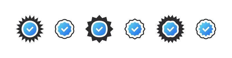 Verification icons set. Profile Verification. Conceptual confirmation icons. Icons confirming verification. Vector illustration