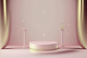 Luxury background with pink podium element photo