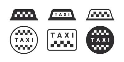 Taxi service icons or logos. Taxi service banner elements. Round the clock taxi service. Vector icons