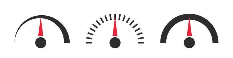 Speedometer simple icon. Speedometer, tachometer, indicator icons. Performance measurement. Vector illustration