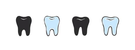 iconos de dientes. dibujo estilo boceto. infografías en odontología. ilustración vectorial vector