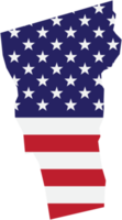 umrisszeichnung der staatskarte von vermont auf usa-flagge. png