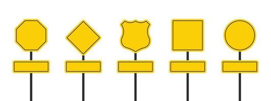 Road signs. Road direction signboards. Traffic control signs. Vector images