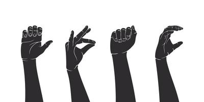 Hands signs. Hands various gestures. Teamwork hands, voting hands. Vector illustration