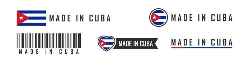 Made in Cuba logo or labels. Cuba product emblems. Vector illustration