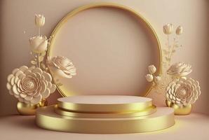 Luxury background with pink podium element photo