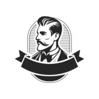 logotipo de hombre elegante. puede convertirse en un elemento de diseño simple pero poderoso para una barbería o salón. vector