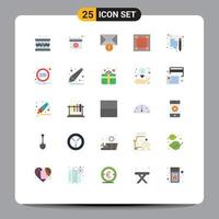 Mobile Interface Flat Color Set of 25 Pictograms of sign graphic date designer creative Editable Vector Design Elements