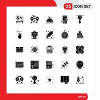 25 Thematic Vector Solid Glyphs and Editable Symbols of boy target fly seo service Editable Vector Design Elements