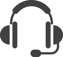 auriculares con ilustración de micrófono en estilo minimalista png