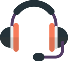 headphones with microphone illustration in minimal style png