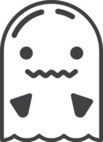 illustration mignonne de fantôme et de crâne dans un style minimal png