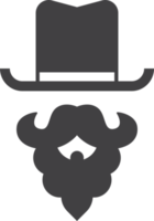 Hat and fake mustache illustration in minimal style png