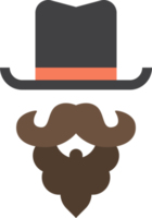 Hat and fake mustache illustration in minimal style png