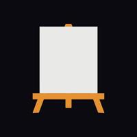 Flat vector painting tools in childish style. Hand drawn art supplies, easel with canvas