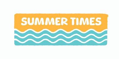 summer times and waves for design t-shirt, badge, sticker, etc vector