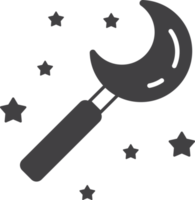 moon wand illustration in minimal style png