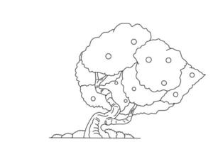 tree sketch illustration, coloring book design with elegance concept vector