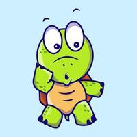 Cute turtle cartoon vector icon illustration animal