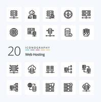 20 Web Hosting Line icon Pack like server  security secure web server vector