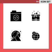 Modern Set of Solid Glyphs and symbols such as files success gift achieved map Editable Vector Design Elements