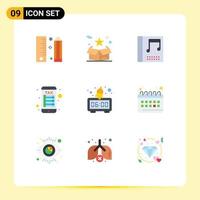 9 Creative Icons Modern Signs and Symbols of clock payment package online banking music Editable Vector Design Elements