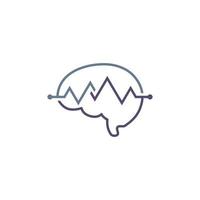 Pulse brain logo design symbol vector