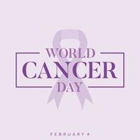 Ribbon World Cancer Day design background vector