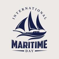 International Maritime Day with sailboat in flat style vector