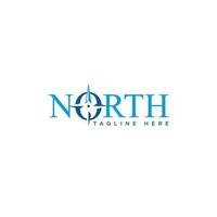 North letter logo with compass on the O letter vector